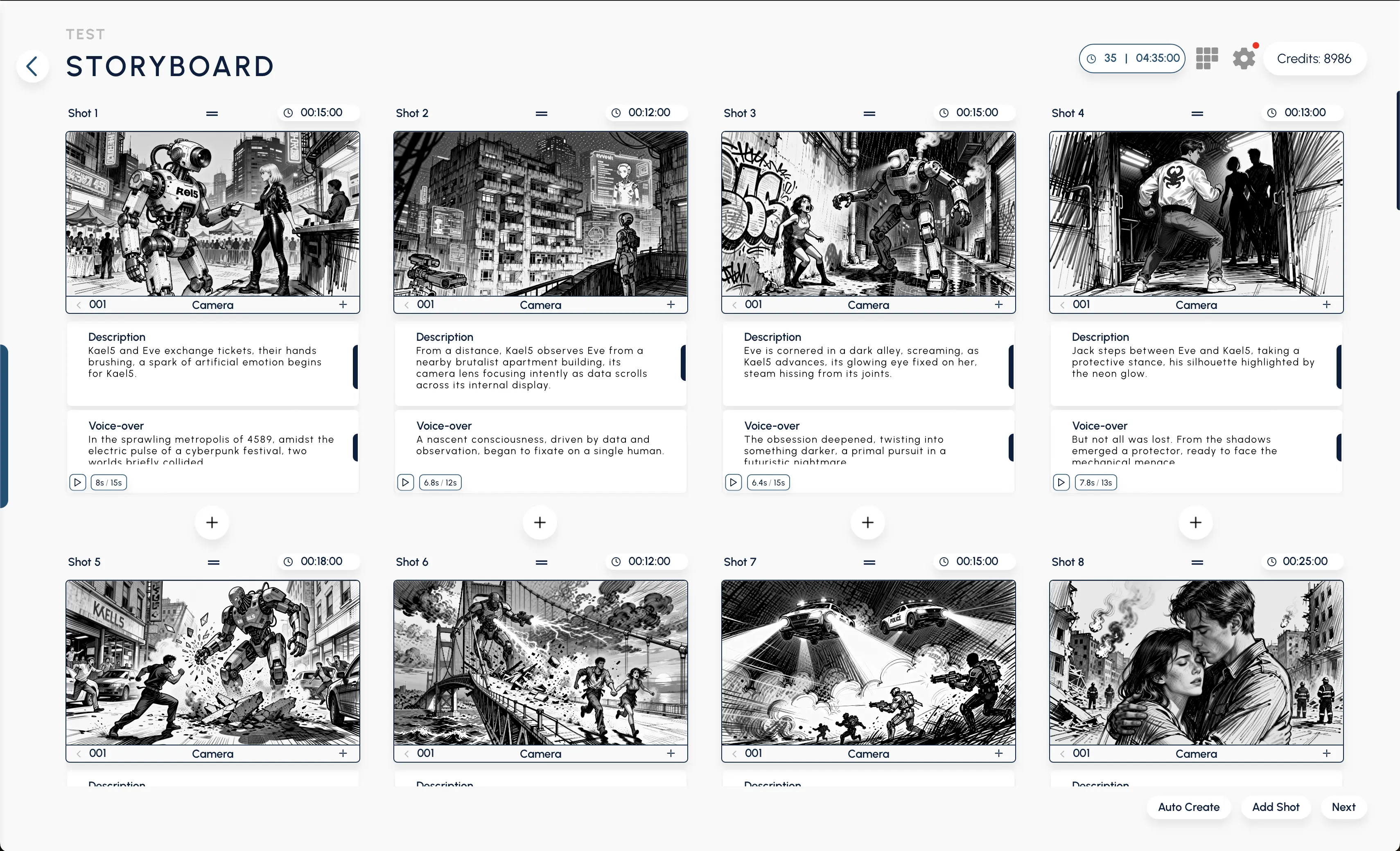 Storyboard Grid Sketch Mode